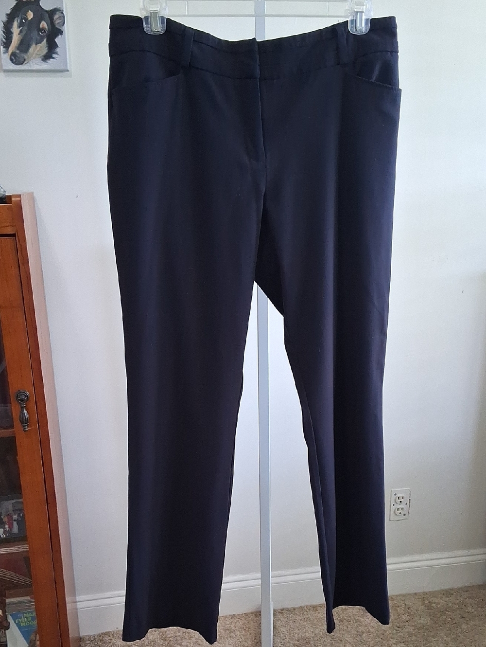 New York & Company Navy Straight Leg Pants Dress Pants Size 16